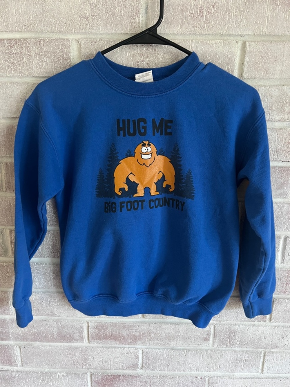 Gildan Royal Blue Kids Sweatshirt "Hug Me Big Foot Country"